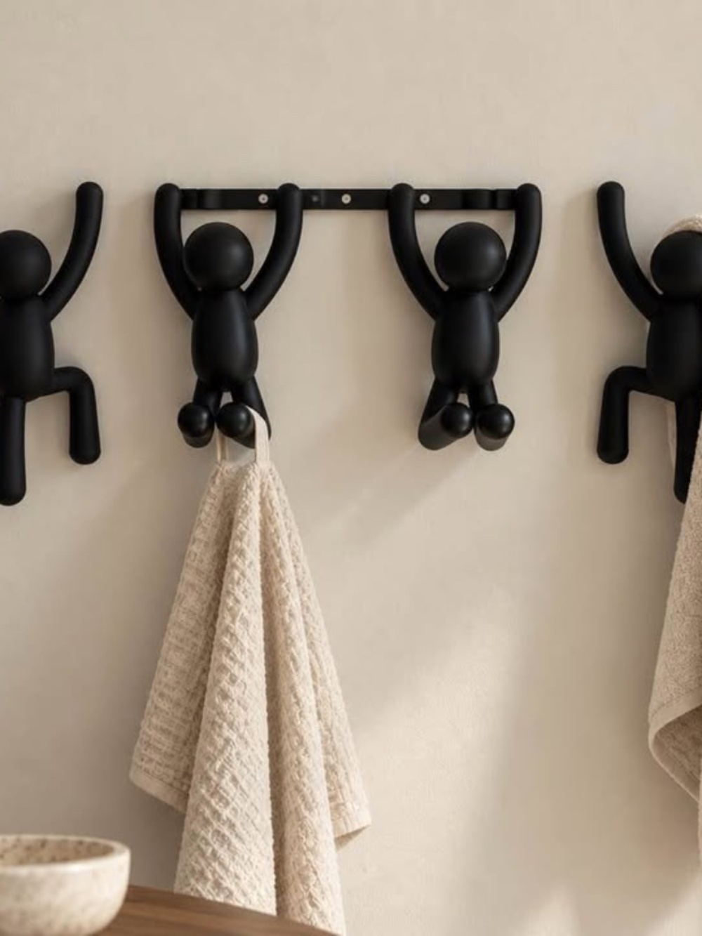 Plastic Buddy Black Wall Hooks